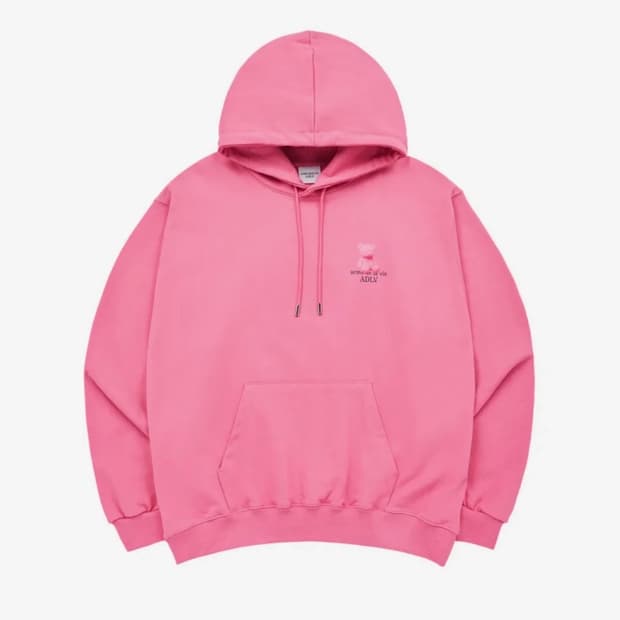 아크메드라비 FUZZY BEAR HOODIE DARK PINK