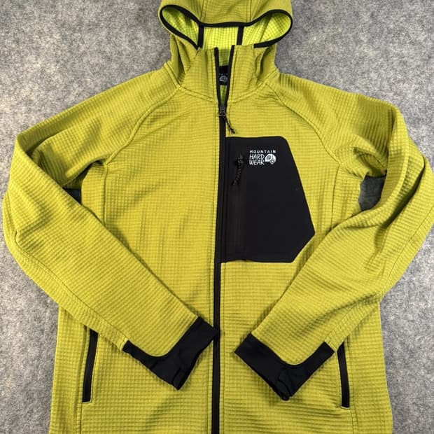 마운틴하드웨어 남성 폴라텍 파워 그리드 후드집업 문 모스 헤더