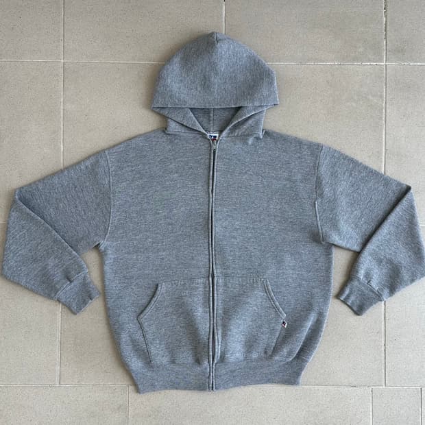 90s 빈티지 러셀 후드집업 그레이 L USA