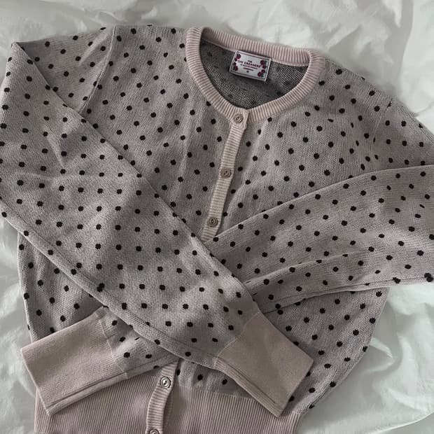 스컬프터 도트 가디건