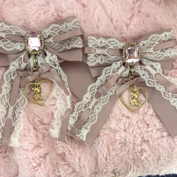 리즈리사 베어 리본 헤어핀 리본핀