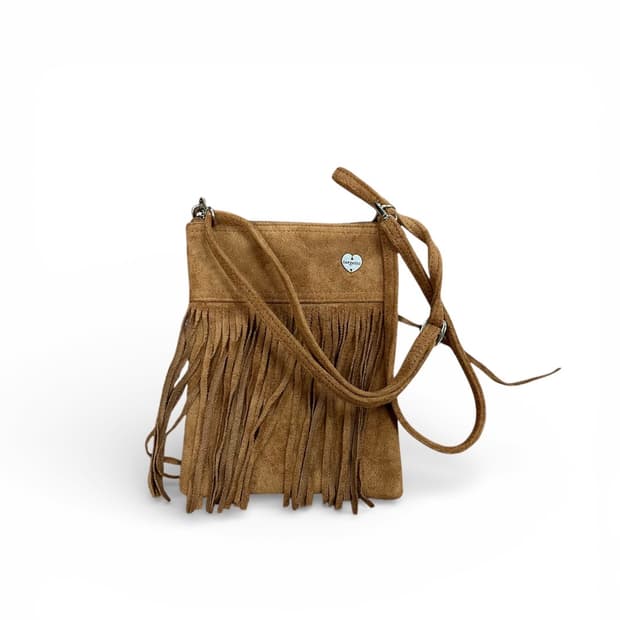Brown Suede Fringe Mini Bag 