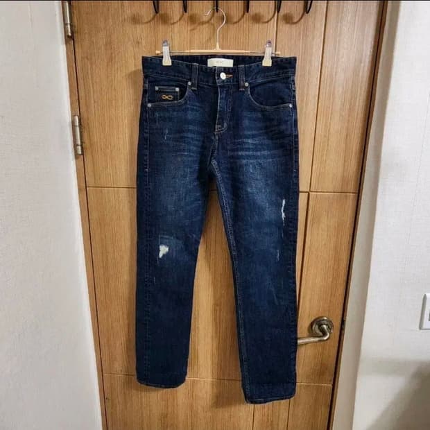 (30)플랙 슬림 스트레이트 데님 팬츠