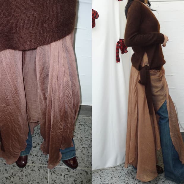 Boho sheer maxi skirt