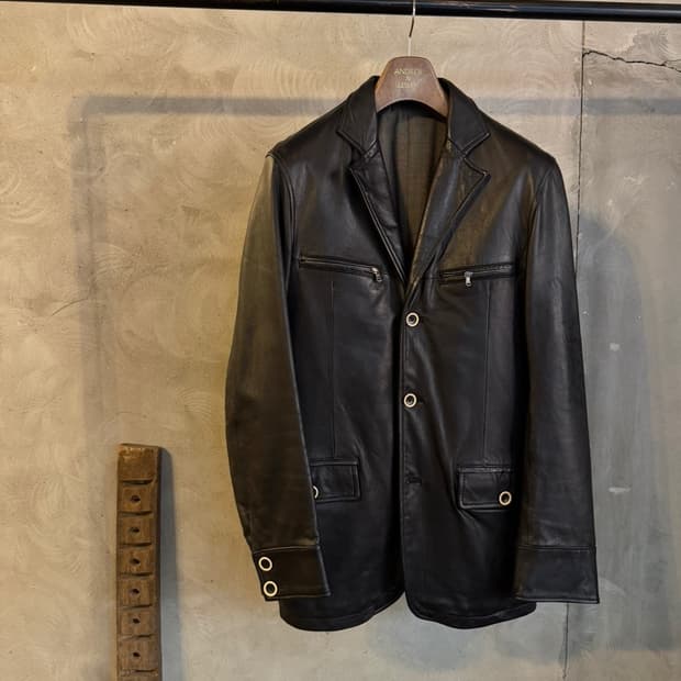 미츠미네 레더 헌팅자켓 100