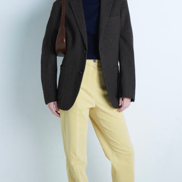 포니테일 제너 코듀로이팬츠 마가린옐로우 M