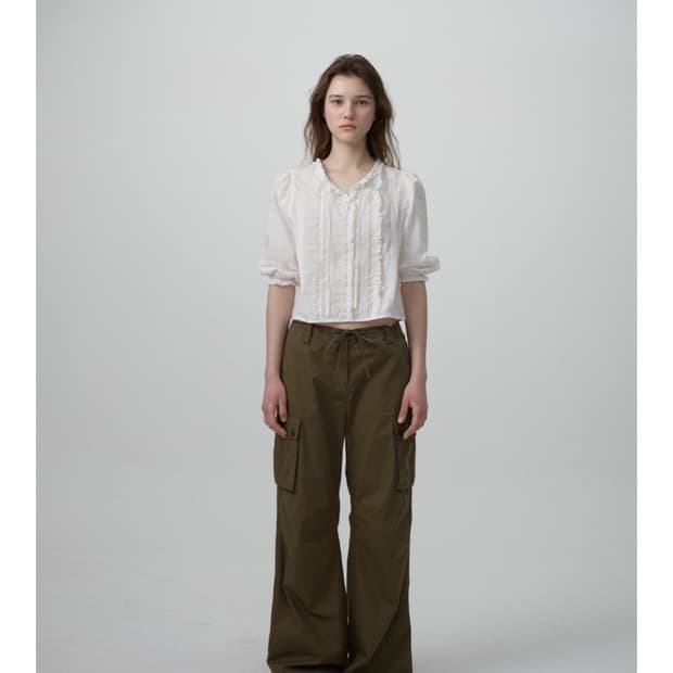 더바넷 Pevia frill pintuck blouse