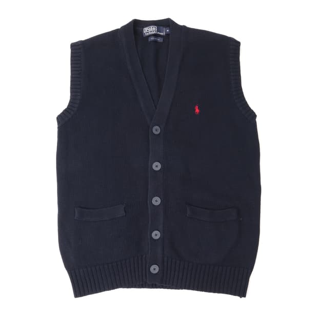 폴로 랄프로렌 네이비 버튼 니트 베스트