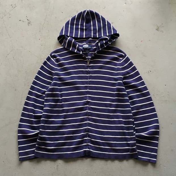 Polo Stripe Cotton Zip-Up Hoodie