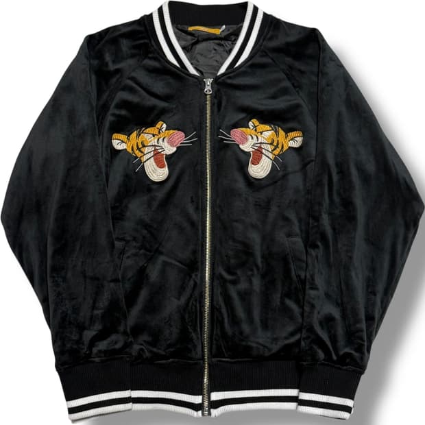 Disney 위니더푸 티거 자수 벨벳 스카잔