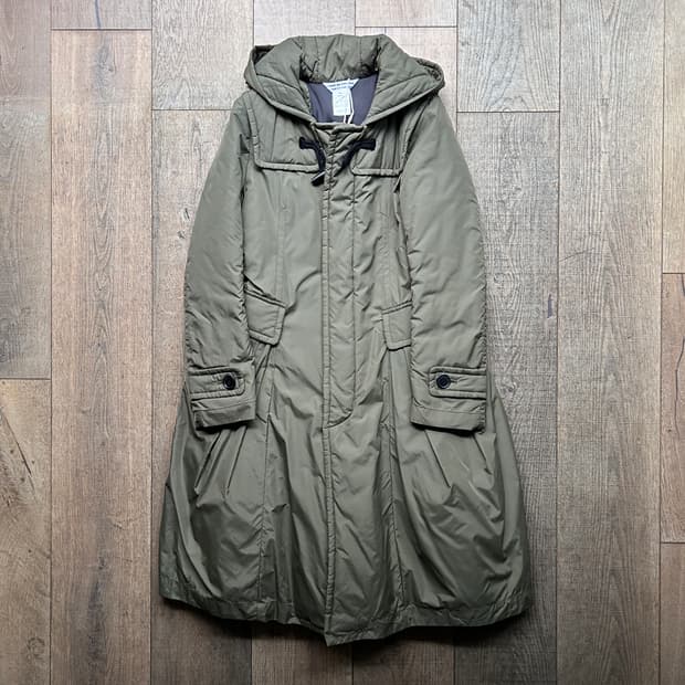 Khaki Toggle Flare Padding Coat 