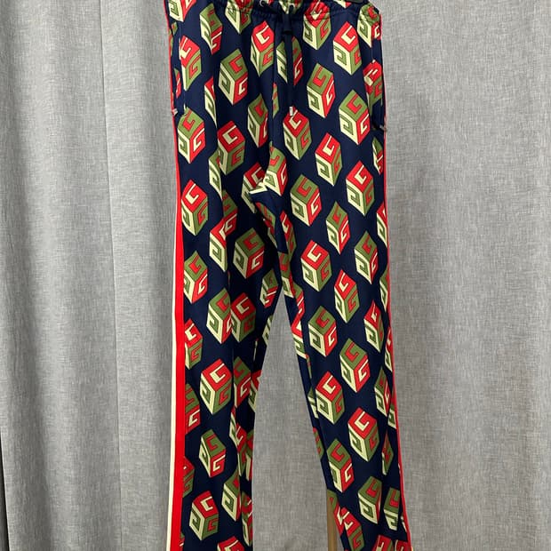[정품] GUCCI 18SS 큐브 패턴 테크니컬 저지 팬츠 