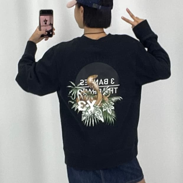  [L]요지아마모토 Y-3 블랙 코브라 백프린팅 맨투맨 