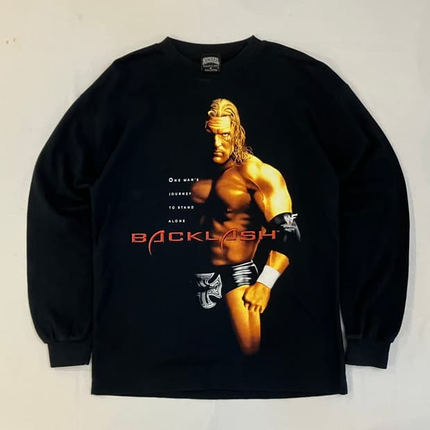 00s WWE 트리플 H 백래쉬 롱슬리브 티셔츠 블랙