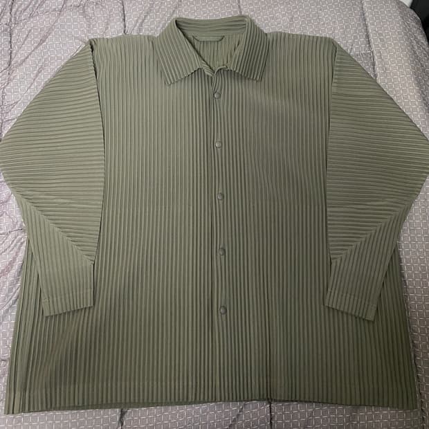 옴므플리세 긴팔 셔츠 자켓 가디건