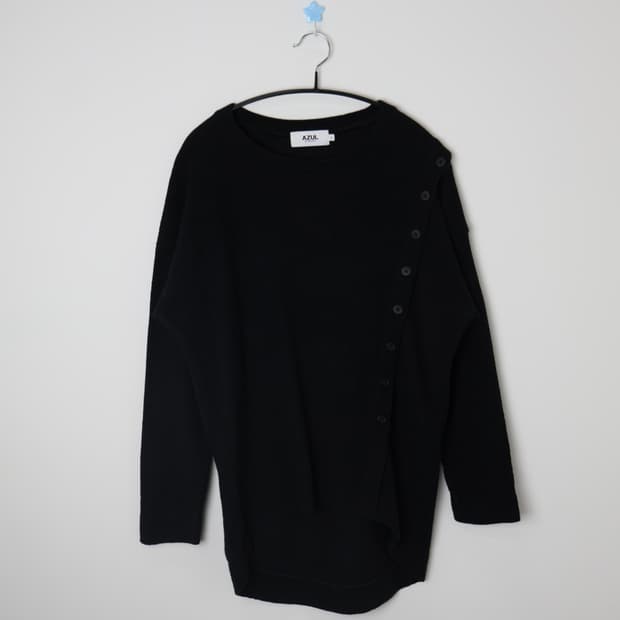 AZUL by moussy Black Side Button Knit