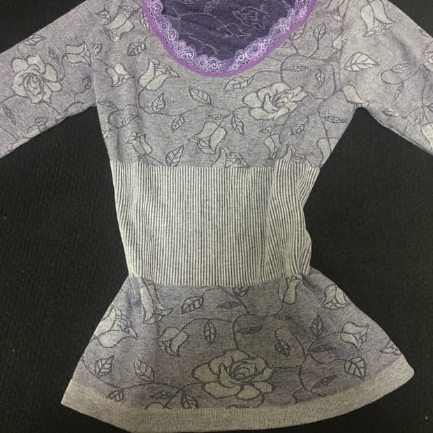 빈티지 보라 롱슬리브 티셔츠 2-way