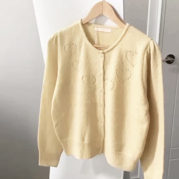 피터앤웬디(peterandwendy) 하트 뿅뿅가디건 프리사이즈 새상품