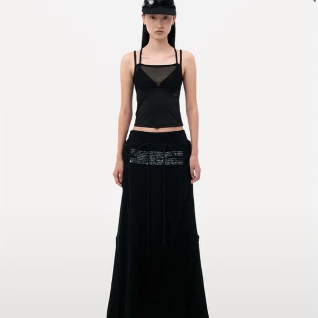 OJOS Cutting Maxi Skirt/Black