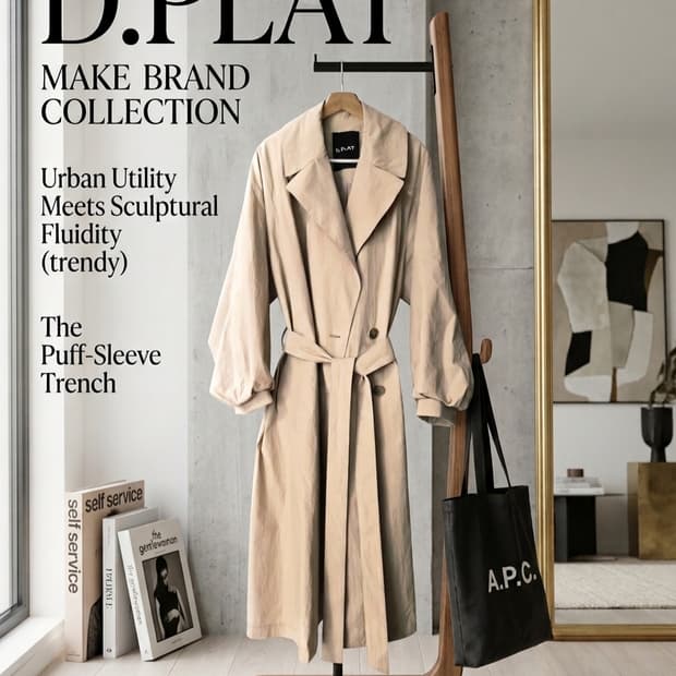 [새상품] D.PLAT 디플랫 프리미엄 트렌치코트 (M)