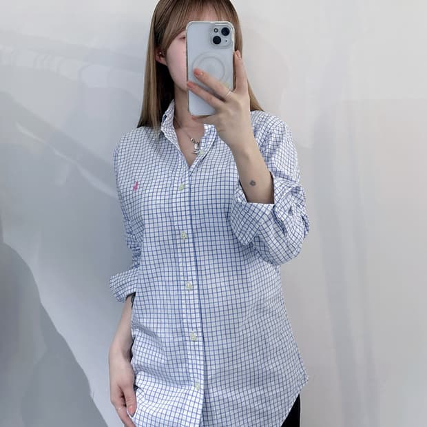 폴로랄프로렌 핑크포니 체크 셔츠