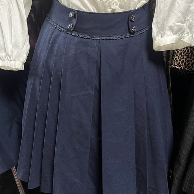 Jpn 교복st 네이비 플리츠 스커트