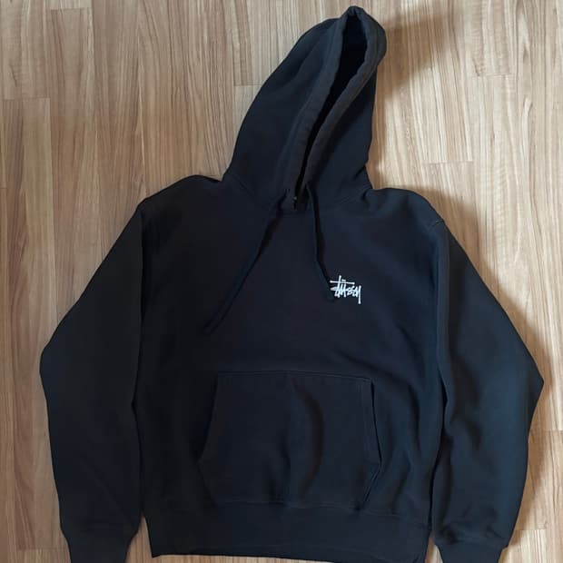 스투시 베이직 후드티 블랙 m