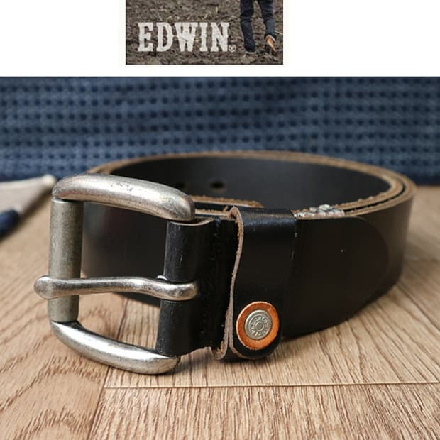 일본판 EDWIN 에드윈 두툼 튼튼한 소가죽 벨트 29-32