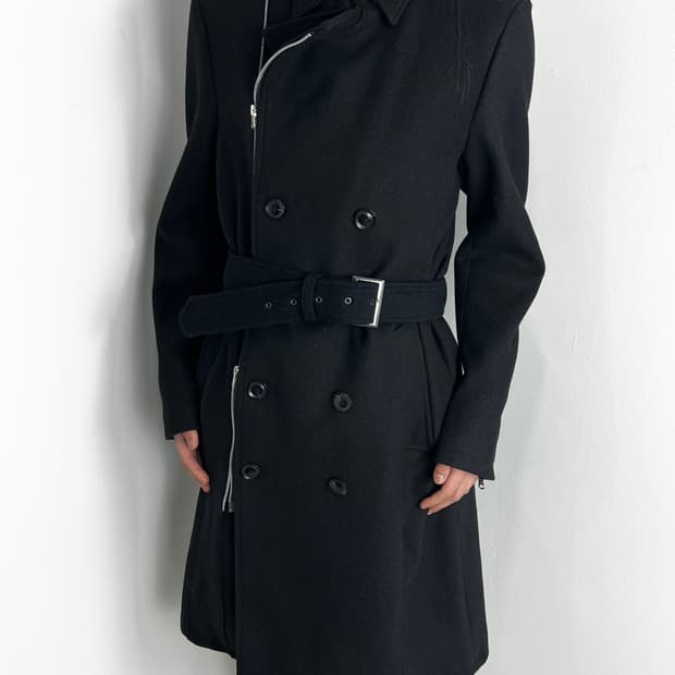 Civarize Asymmetric Zip Up Double Coat