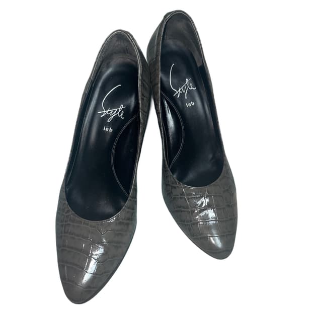 빈티지 악어 엠보싱 패턴 펌프스