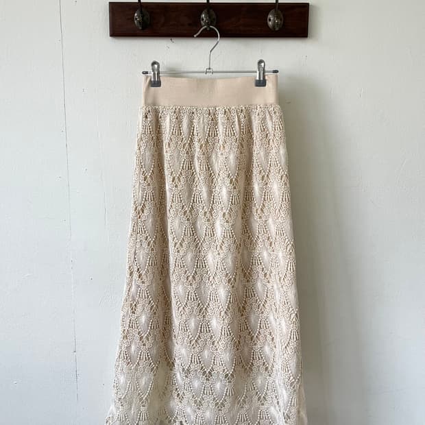 SAISON DE PAPILLON 패턴 시스루 스커트 