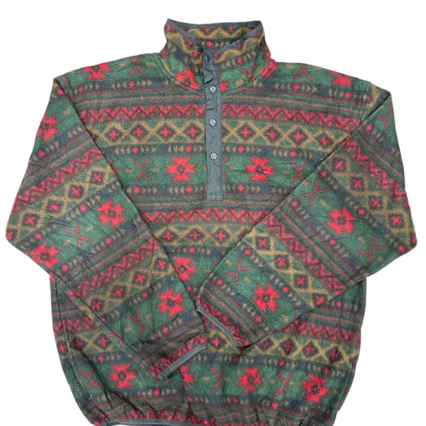 그린&레드 노르딕 플리스 아노락