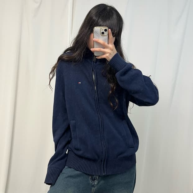 Tommy Hilfiger navy knit zip-up 