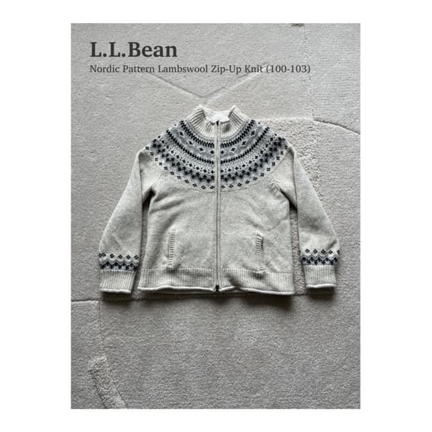 엘엘빈 노르딕 패턴 램스울 니트 집업 (100-103)