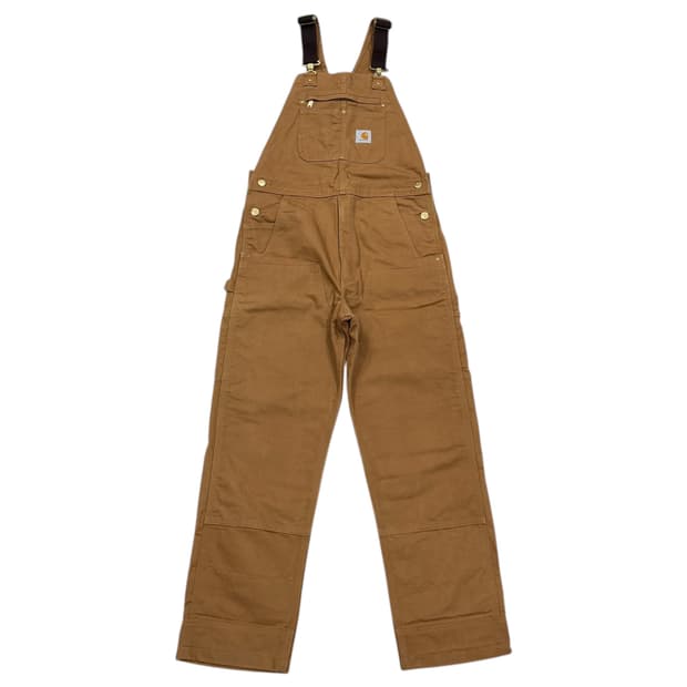 칼하트 빈티지 오버롤 덕 빕 멜빵바지 된장 브라운 34X32