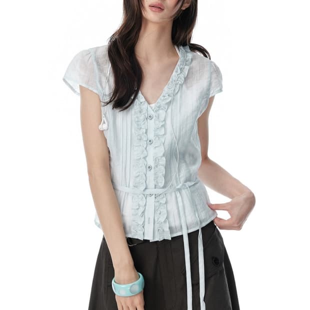 디얼마이키코 JIKOO Sparkling Water Lace Ruffle