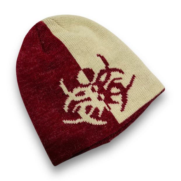 Punk Y2K Tribal Half Red Beanie