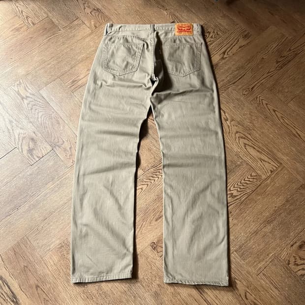 [34]리바이스 505 화이트탭 클래식 베이지 코튼 팬츠