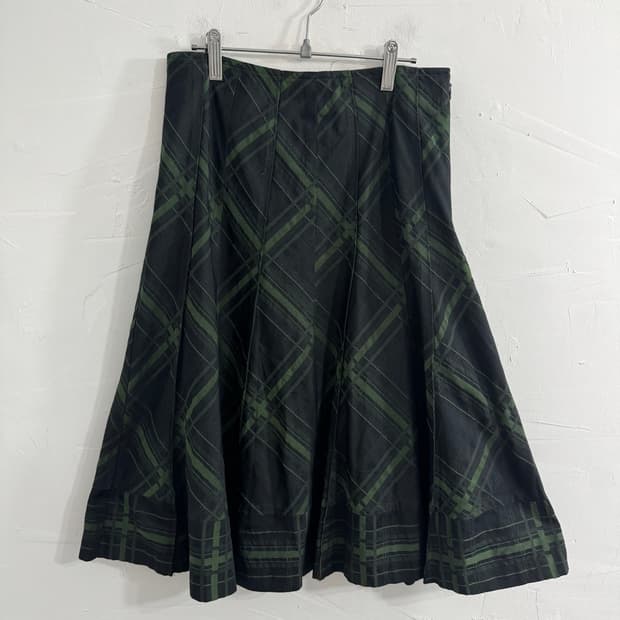 check midi skirt