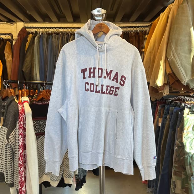 챔피온 리버스위브 데미지 스웻 후드