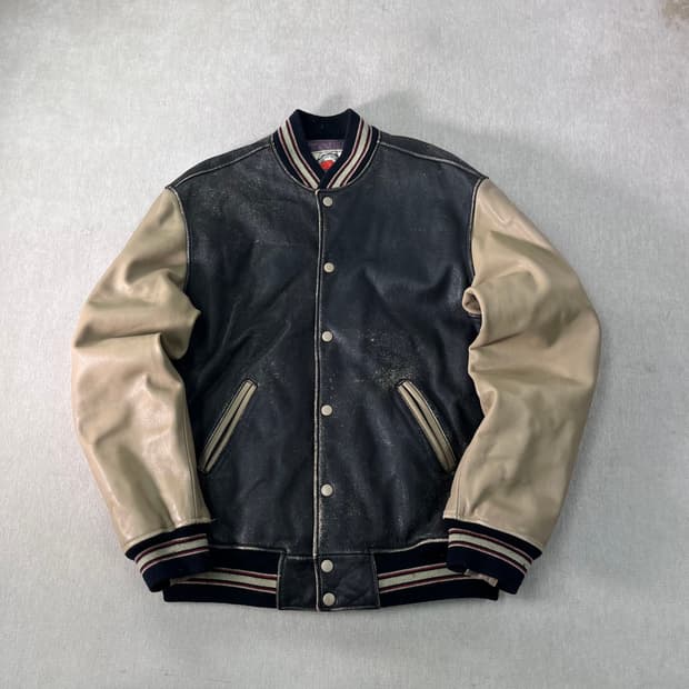 100 아비렉스 오리지널 빈티지 레더 바시티 자켓