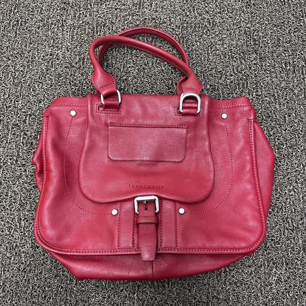 롱샴 발잔 여성 가죽 토트백 크로스백 레드