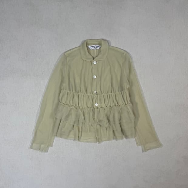 Ruffle Chiffon layered Cardigan