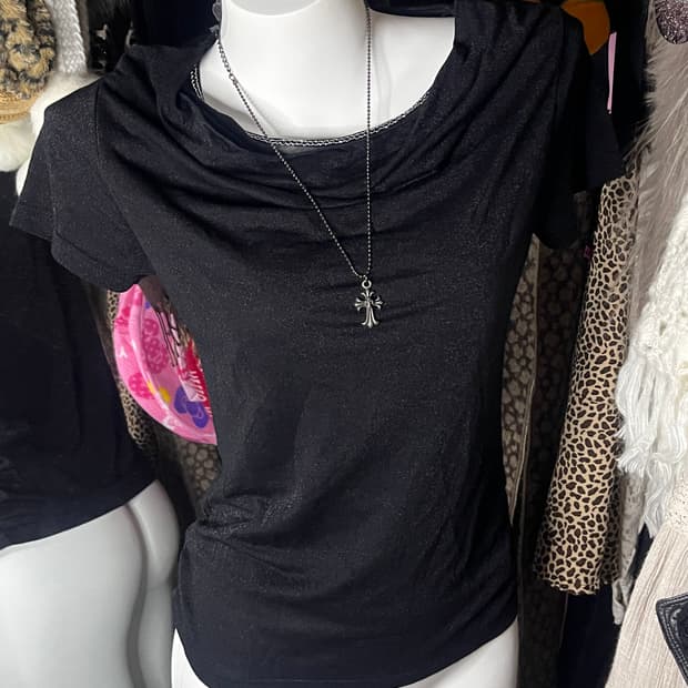 y2k 고스펑크 드레이프 오네갸루 탑