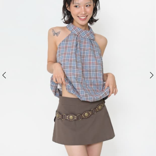 오운서 Koala Halter Check Top