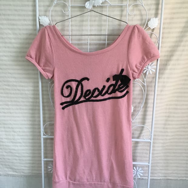 jpn vintage 핑크 퍼프 리본 니트 원피스