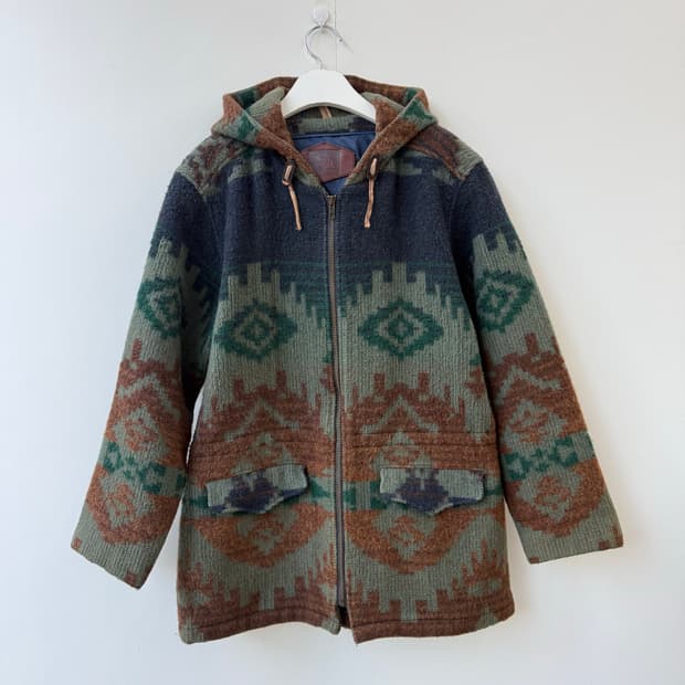 90‘s 울리치 아즈텍 나바호 카키 브라운 후드집업 자켓