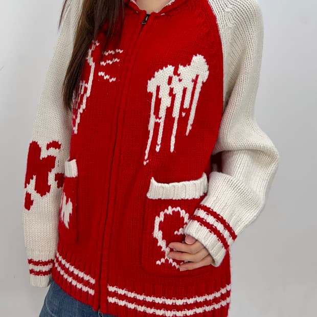 빈티지 니트 집업