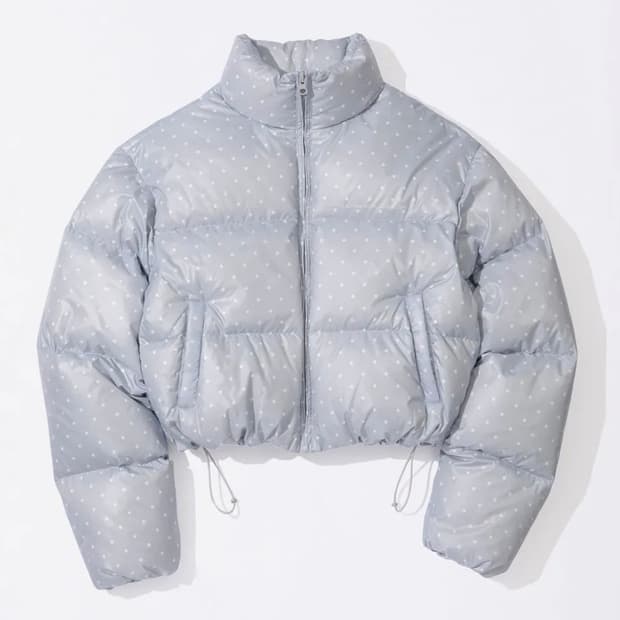 스컬프터 Polka Cropped Puffer 폴카도트 패딩 베이비블루