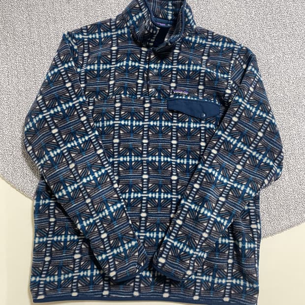 [XL] 파타고니아 아즈텍 신칠라 플리스 XL 블루 패턴